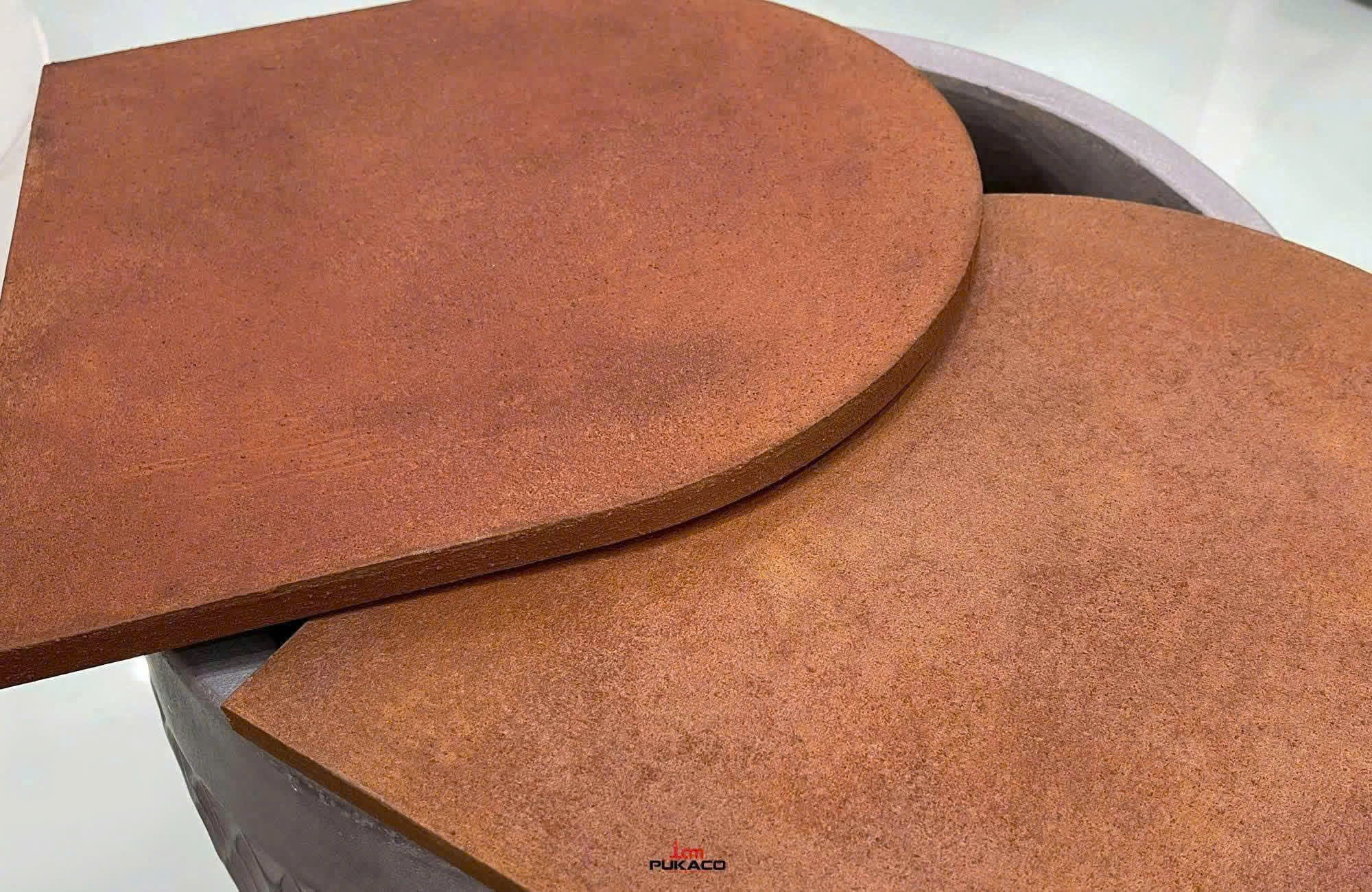 PUKACO RUST FINISH · layered rust-effect sample panels