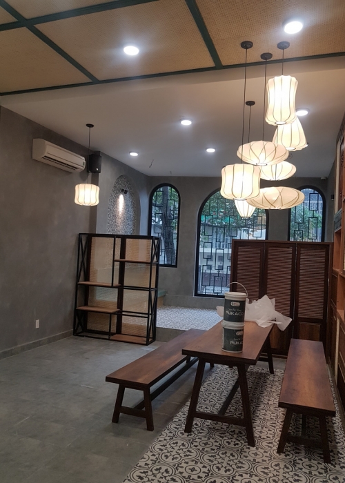 GongCha Milk Tea Concrete Paint Project 